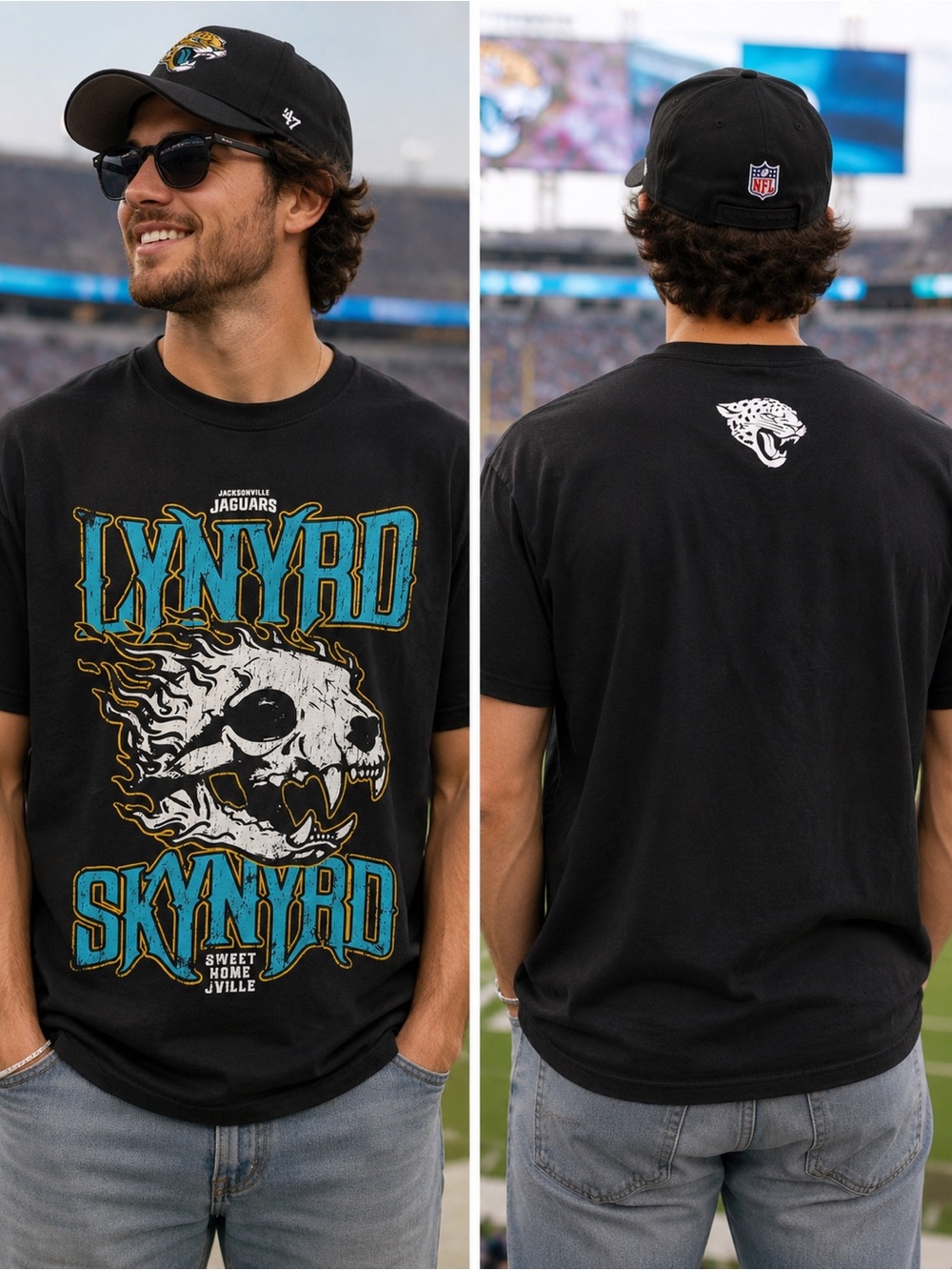 🆕 NFL Team Apparel Jacksonville Jaguars x Lynyrd Skynyrd Men’s Medium Tee BNWT
